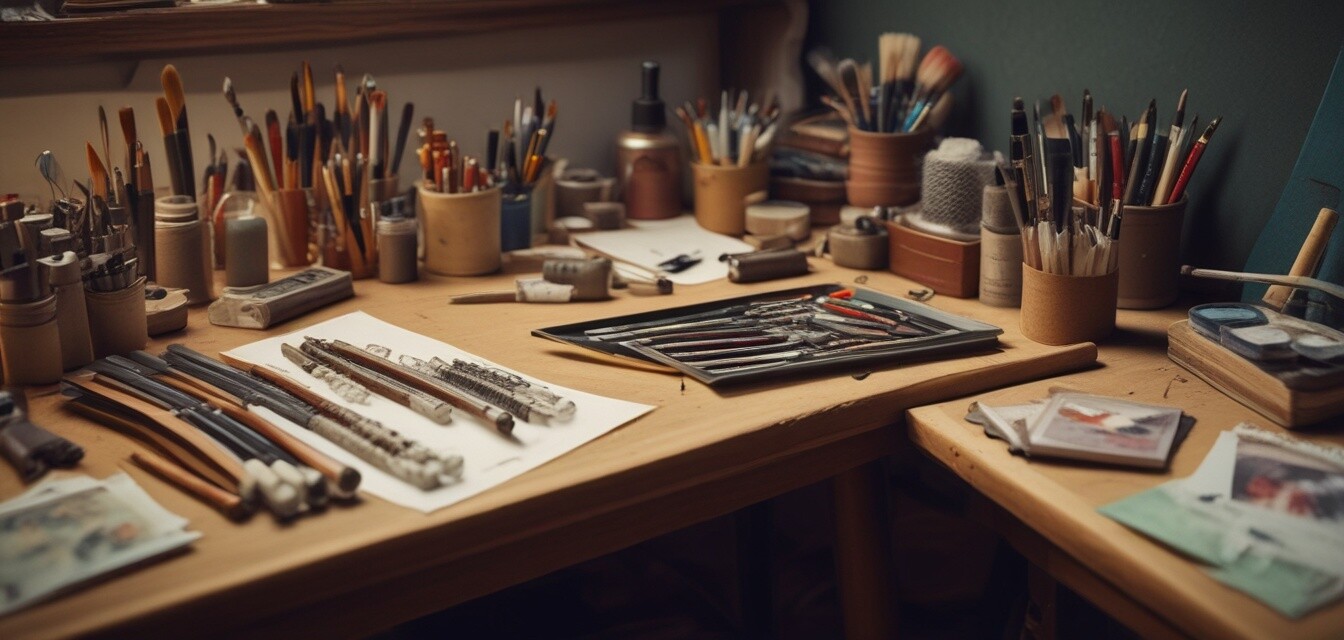 Artist's creative workspace