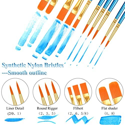 20 Pcs Paint Brushes