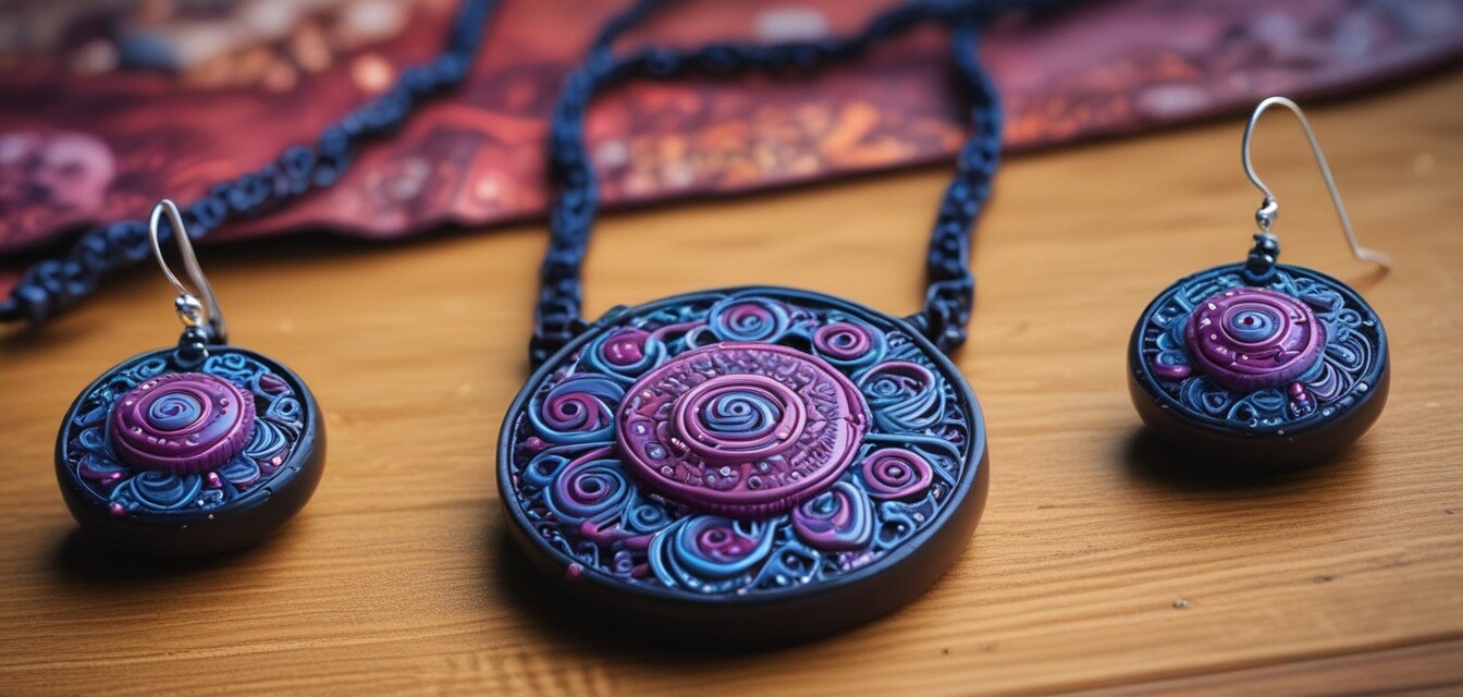 Polymer clay jewelry set