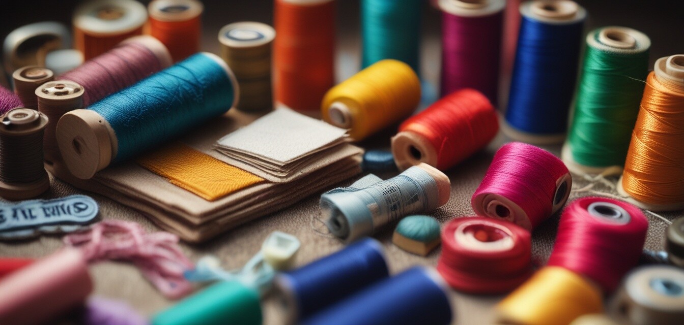 Colorful sewing supplies
